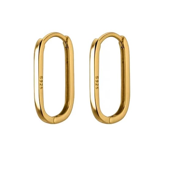 Gold Paperclip Hoop Earrings