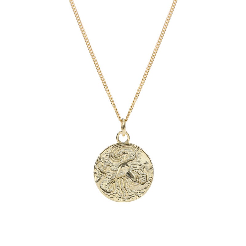 Mermaid Coin Necklace Coin Circle 