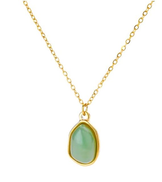 Pink Oval Gem Necklace