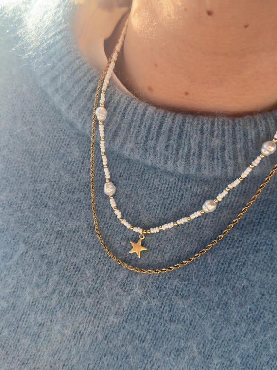 Minimalist Pearl Beaded Necklace