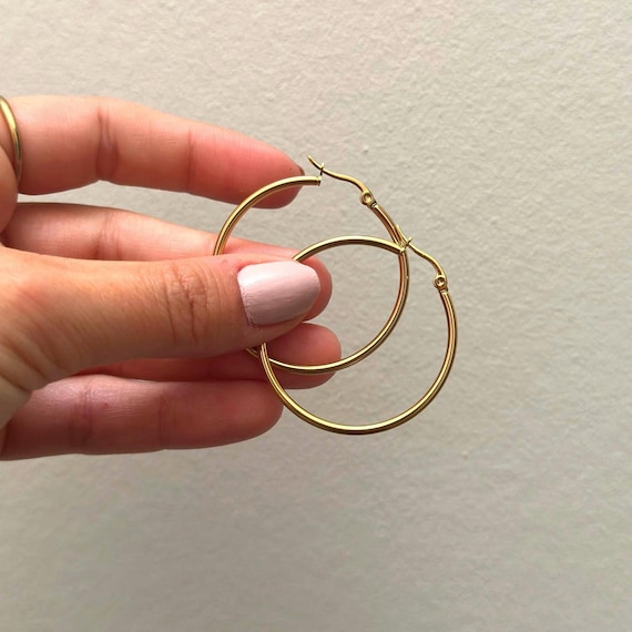 Small Latch Back Hoop Earring