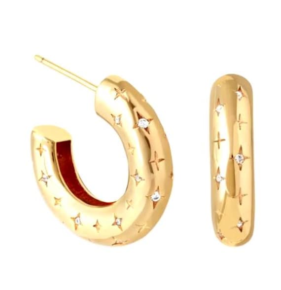 Chunky Sparkle Hoop Earring
