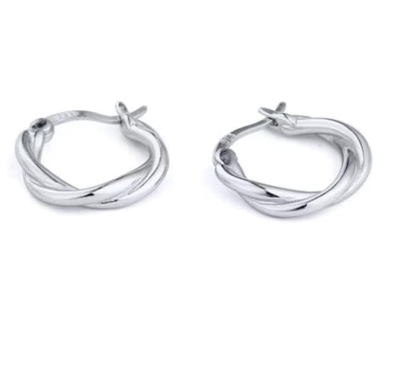 Silver Twist Hoop