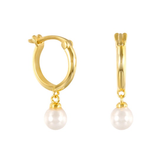 Gold Pearl Drop Earrings