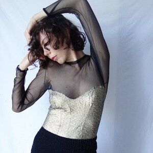 Body En Résille Pour Femme Manches Longues - Dentelle Transparente, Babydoll, Tenue De Club Ou Lingerie