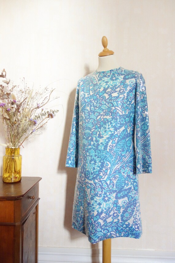 Dior Boutique dress sequins psychedelic flowers se