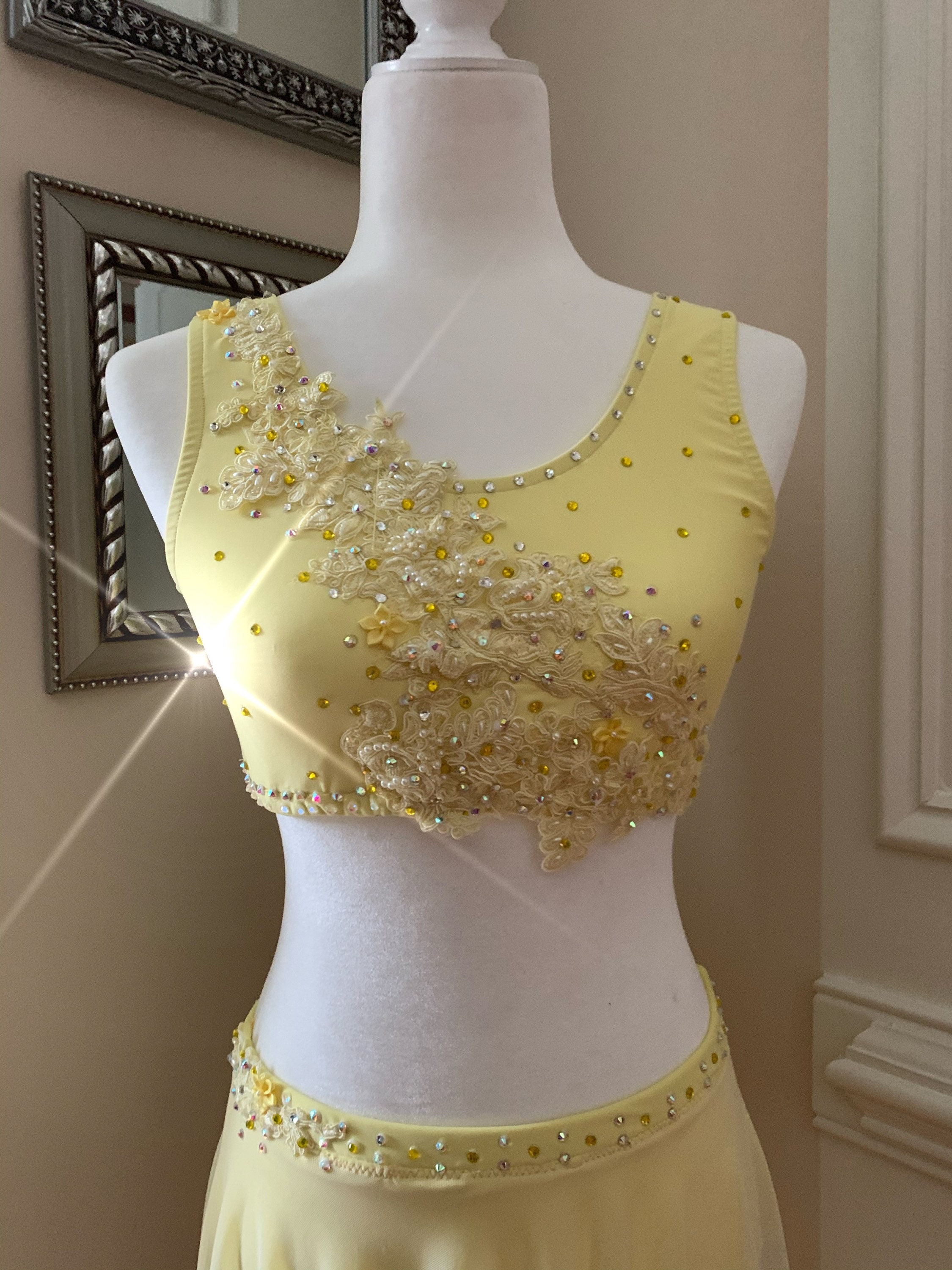 Yellow 2 Piece Custom Dance Costume Ready to ship Lyrical Etsy