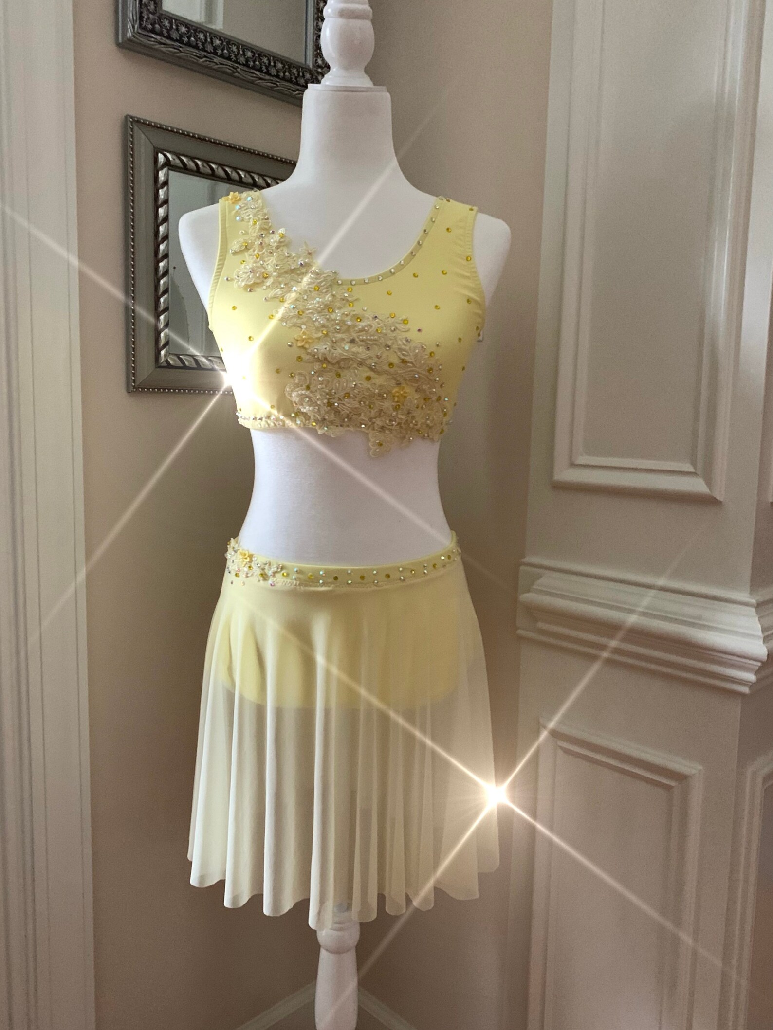 Yellow 2 Piece Custom Dance Costume Ready to ship Lyrical Etsy