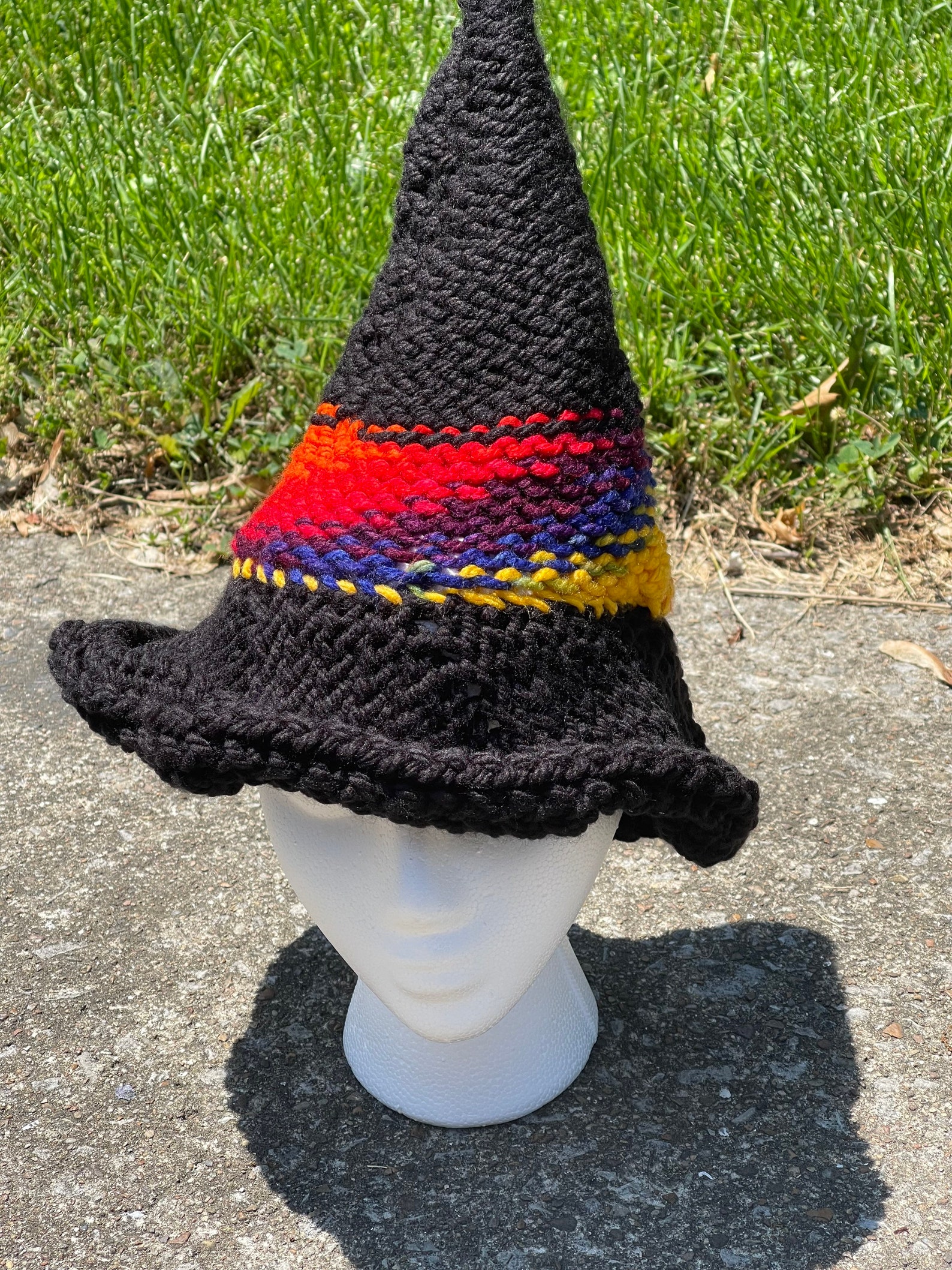 Witch Hat Knit Witch Hat Knitted Witch Hat Knit Hat Etsy
