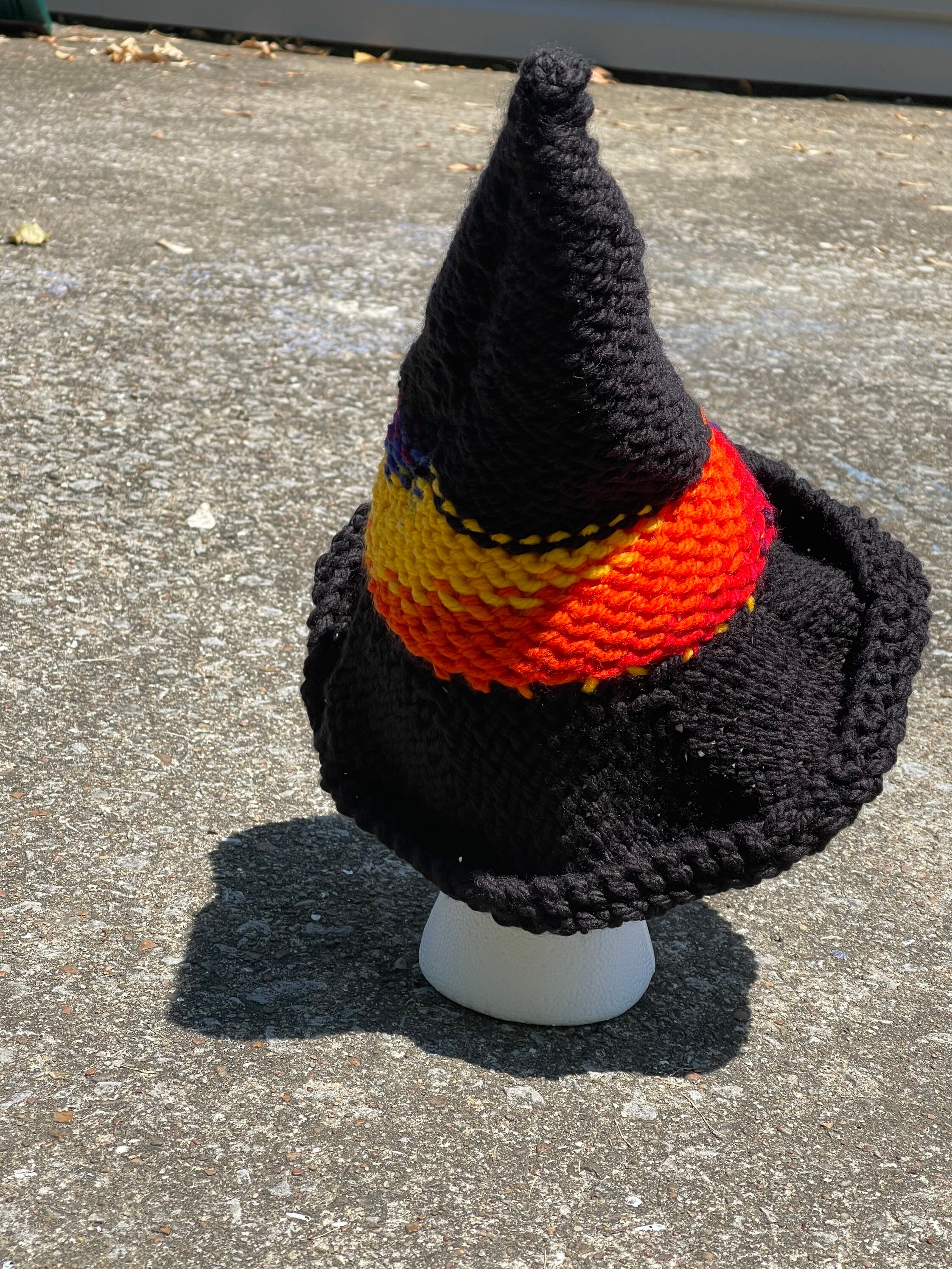 Witch Hat Knit Witch Hat Knitted Witch Hat Knit Hat Etsy