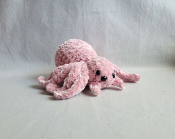 Aranha de pelúcia de veludo de crochê