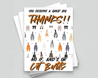 Cat Thank You Cards, Cute Thank you Cards, Animal Thank you Cards, Crazy Cat Lady Cards, Animal Lovers Cards, Funny Thank You Cards