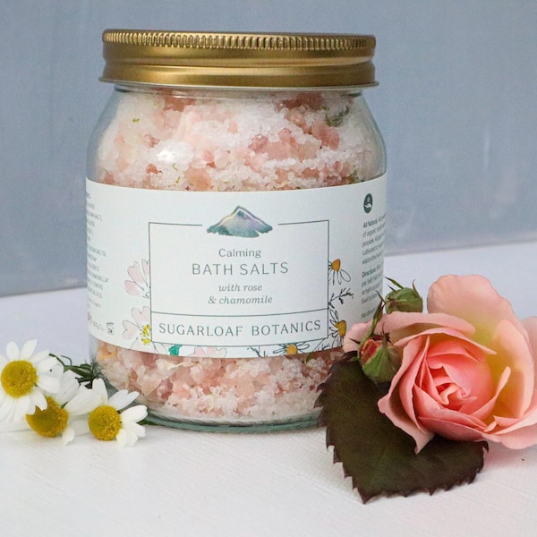 Rose and chamomile bath salts