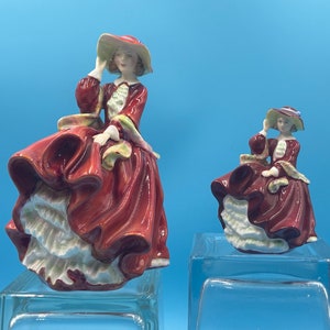 Victorian Woman Figurine Red Dress - Etsy