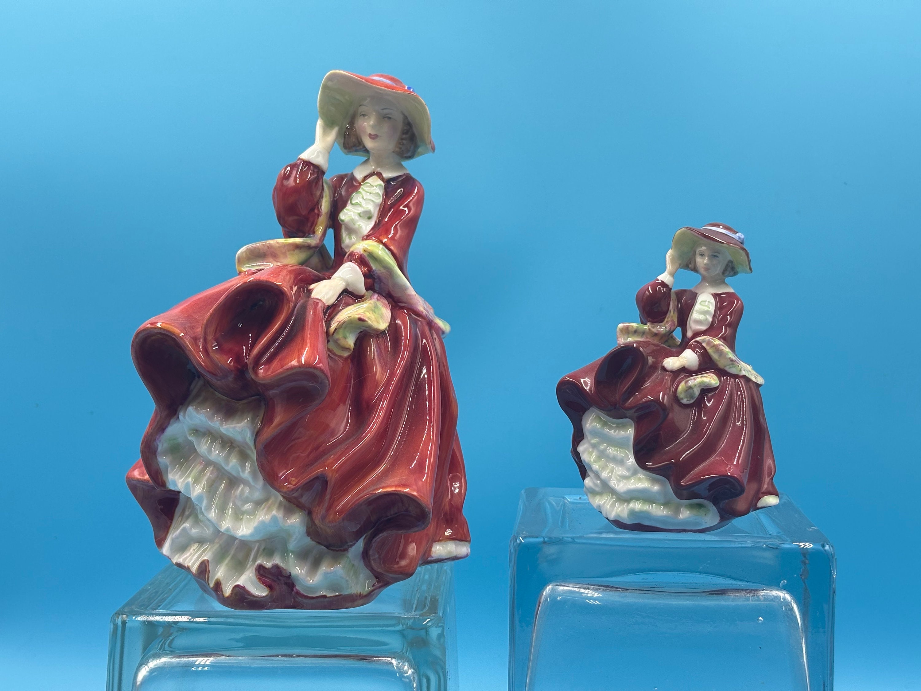 Victorian Woman Figurine Red Dress - Etsy