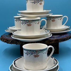 1988 Royal Doulton “Juno” Teacup Trios.  Fine Bone China, Made in England.