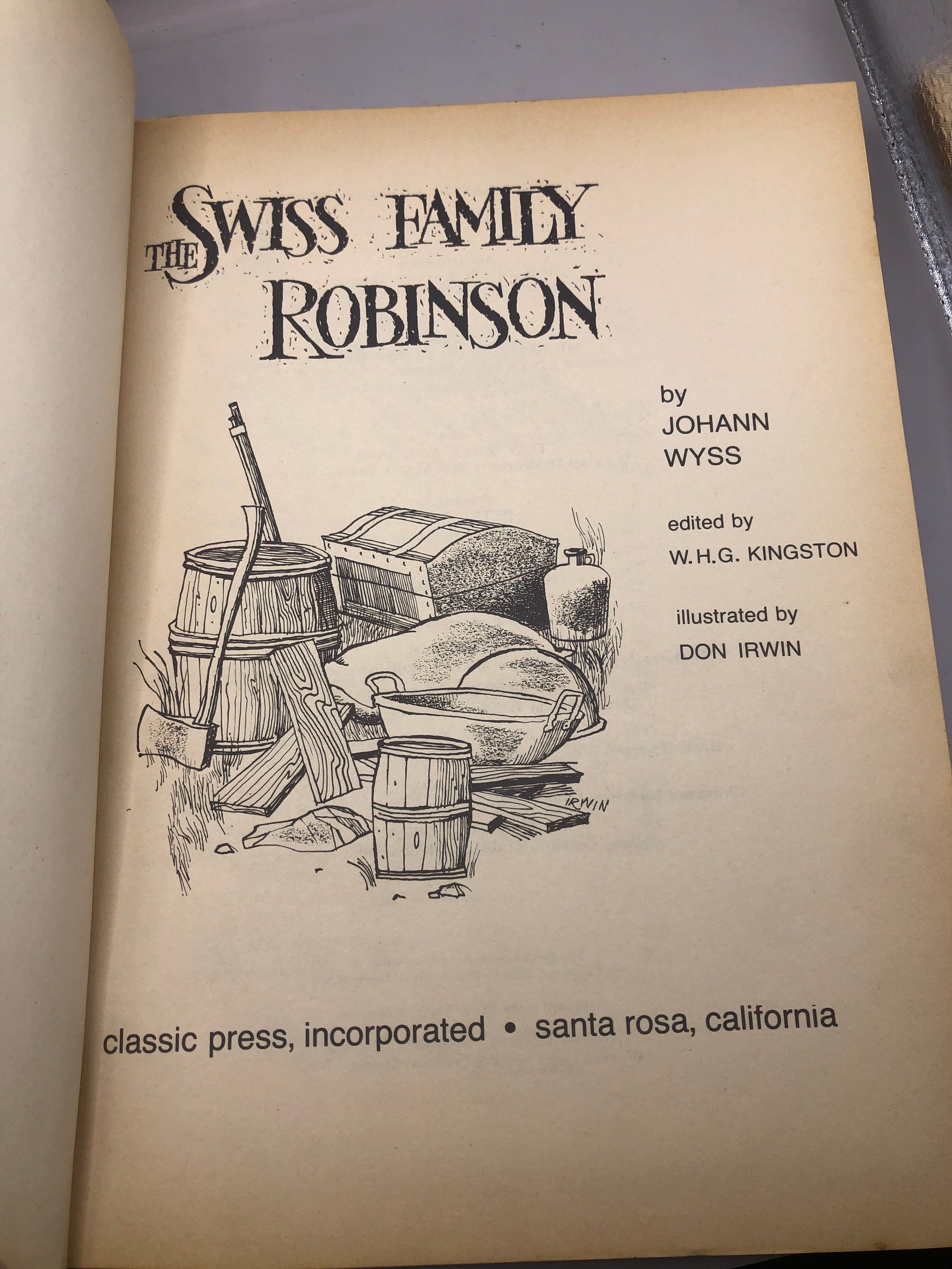 1968 Swiss Family Robinson • Vintage Illustrated Hardcover • Johann ...