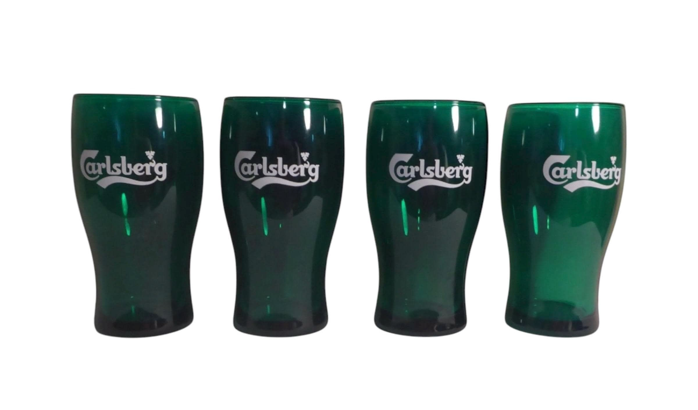 Vintage Carlsberg Green Biergläser: 16 Unzen St. Patrick's Day Bierkrüge, 4er Set