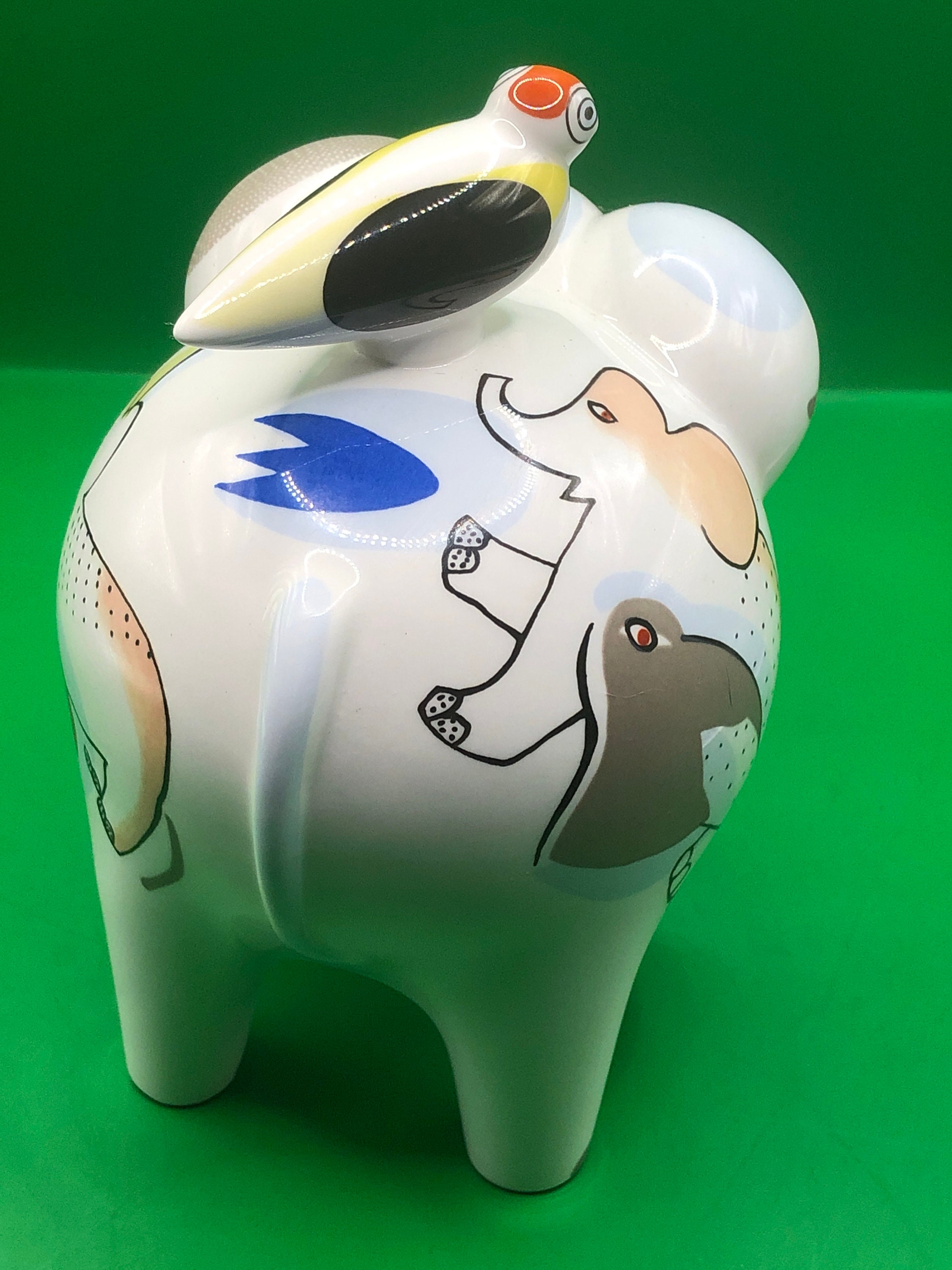 Vintage Villeroy & Boch Animal Park Elephant and Bird Figurine Etsy