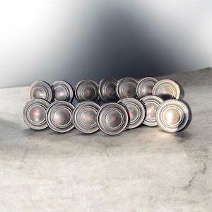 Set of 14 Oil Rubbed Bronze Cabinet Knobs | 1.3” Traditional Top Ring Design | Solid, Heavy Quality | Furniture Hardware | Furniture Update