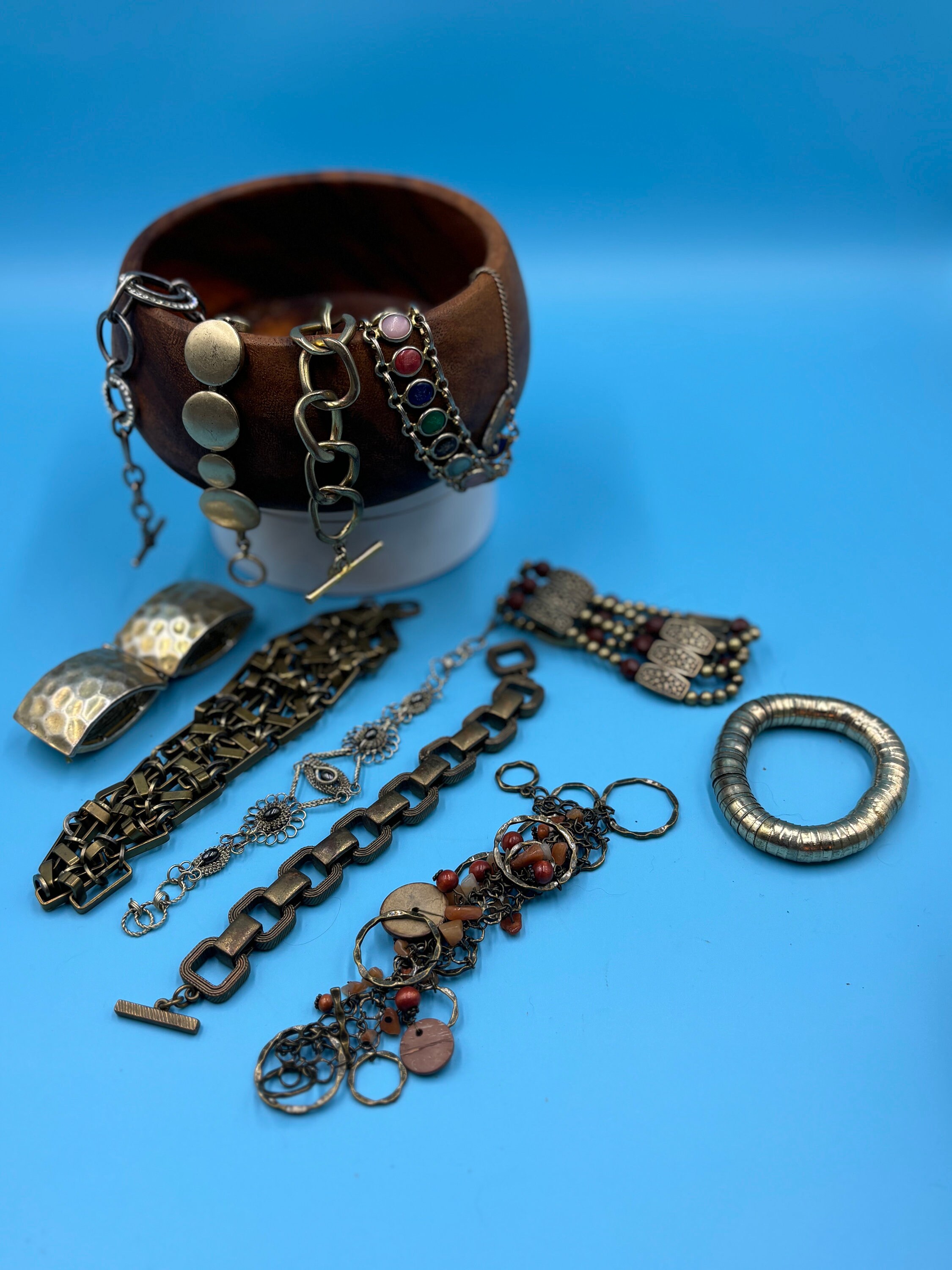 Lot De 5 Bracelets Vintage N°35 - Style Rétro Unisexe - Parfait Pour Customiser !