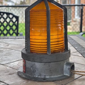 1988 Vintage Industrial Amber Strobe Warning Light - Made in Canada