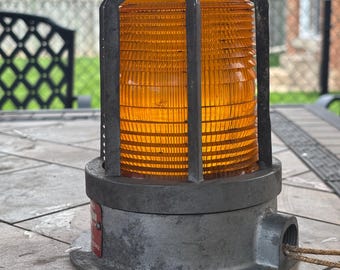 1988 Vintage Industrial Amber Strobe Warning Light - Made in Canada