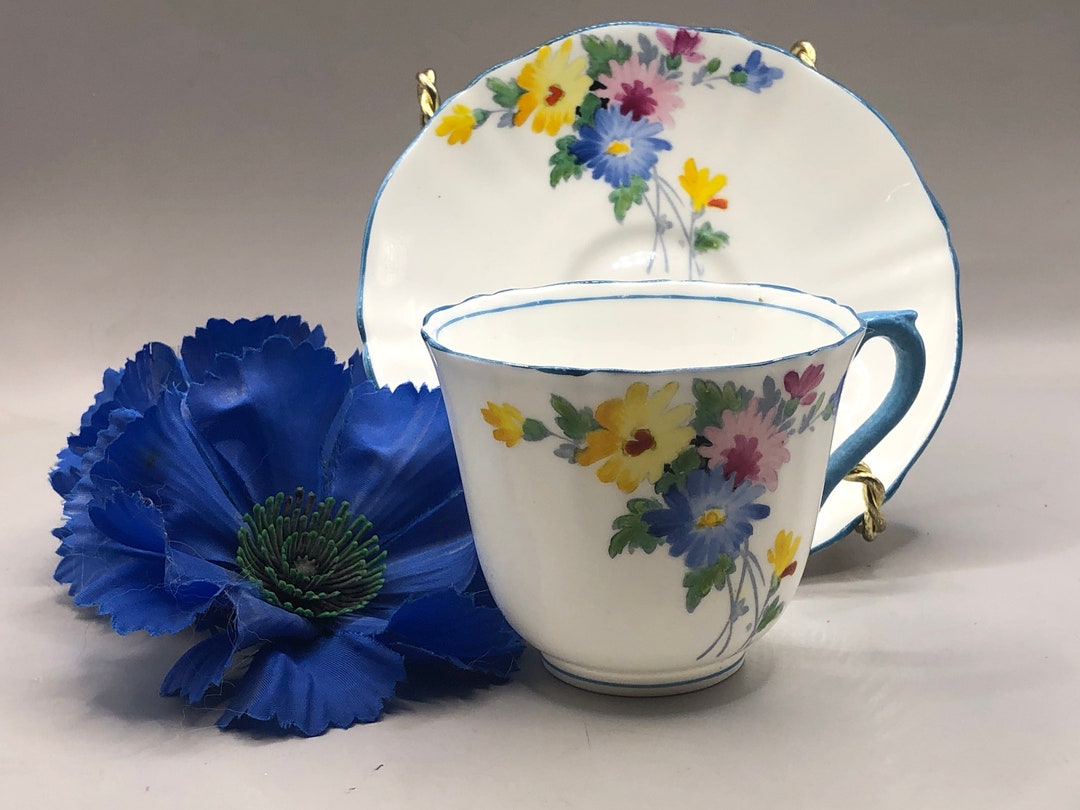 19061929 Crown Staffordshire Fine Bone China Teacup & Saucer, Made in