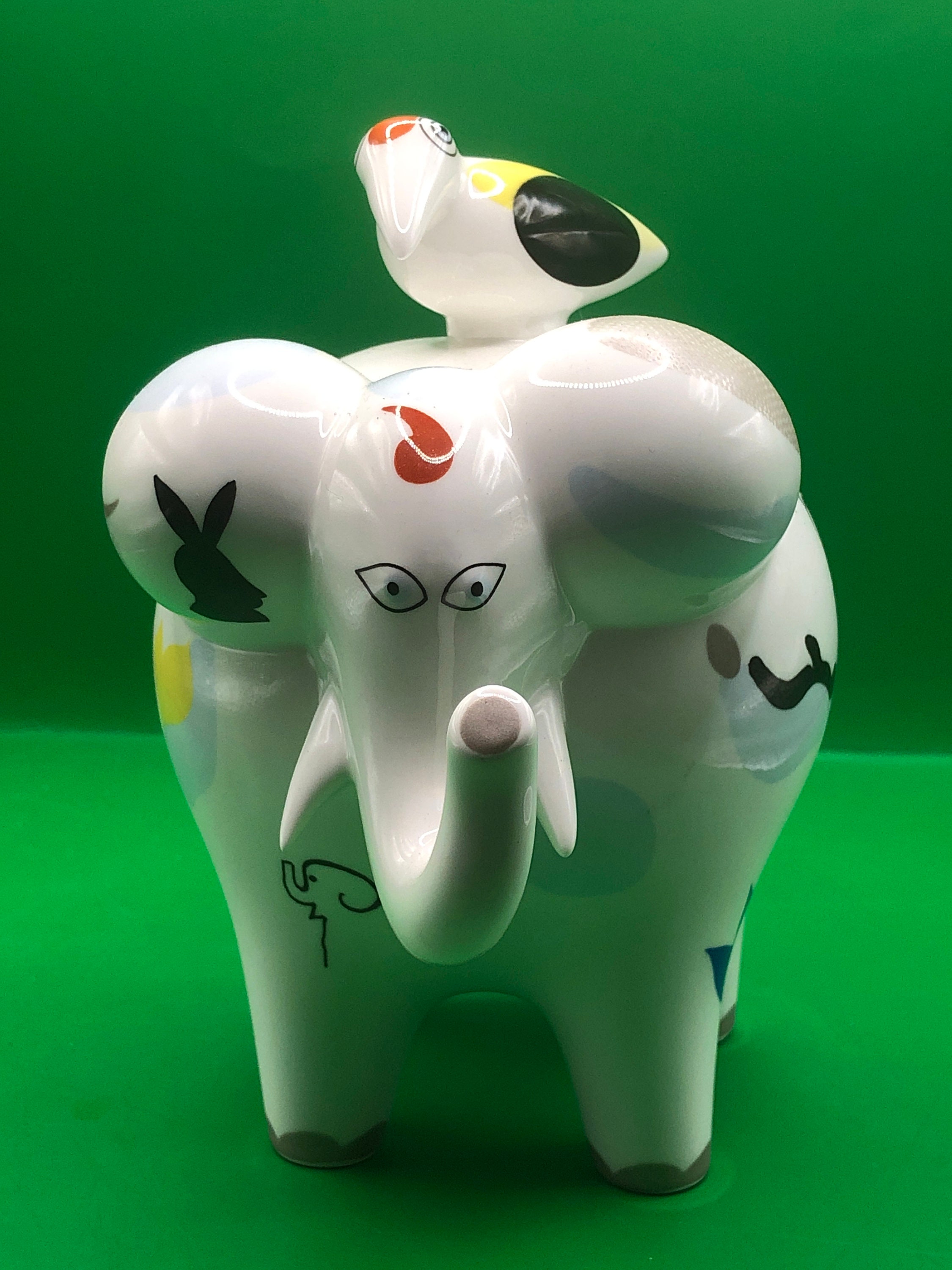 Vintage Villeroy & Boch Animal Park Elephant and Bird Figurine Etsy