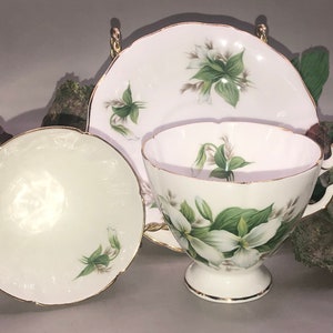 Royal Adderley “Trillium” Bone China Teacup & Saucer From the Canadian Provincial Flowers Series.  1324