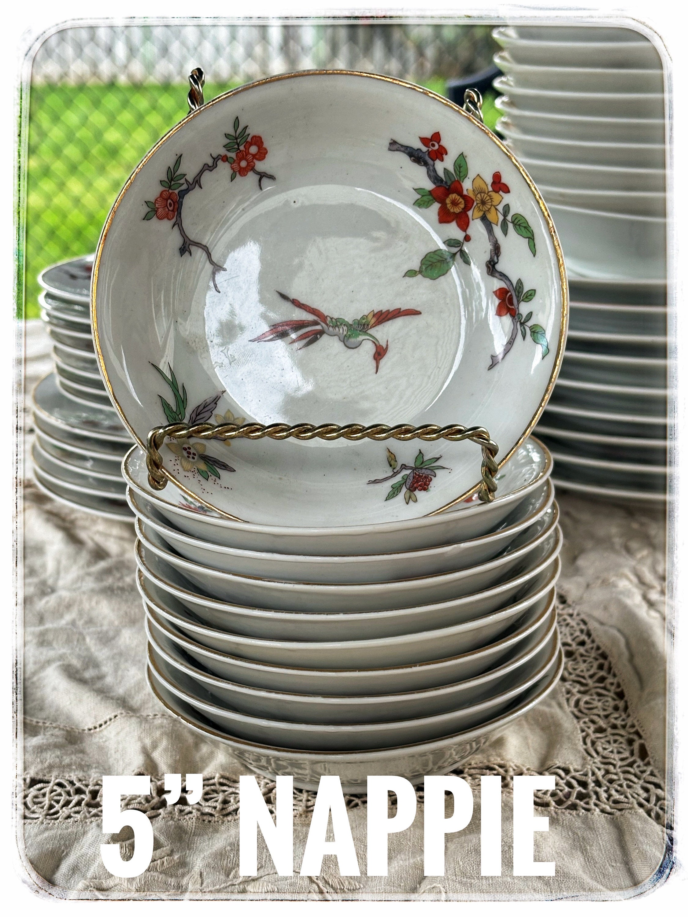 L.ベルナルド社製リモージュ「中国の鳥」模様皿。ヴィンテージ