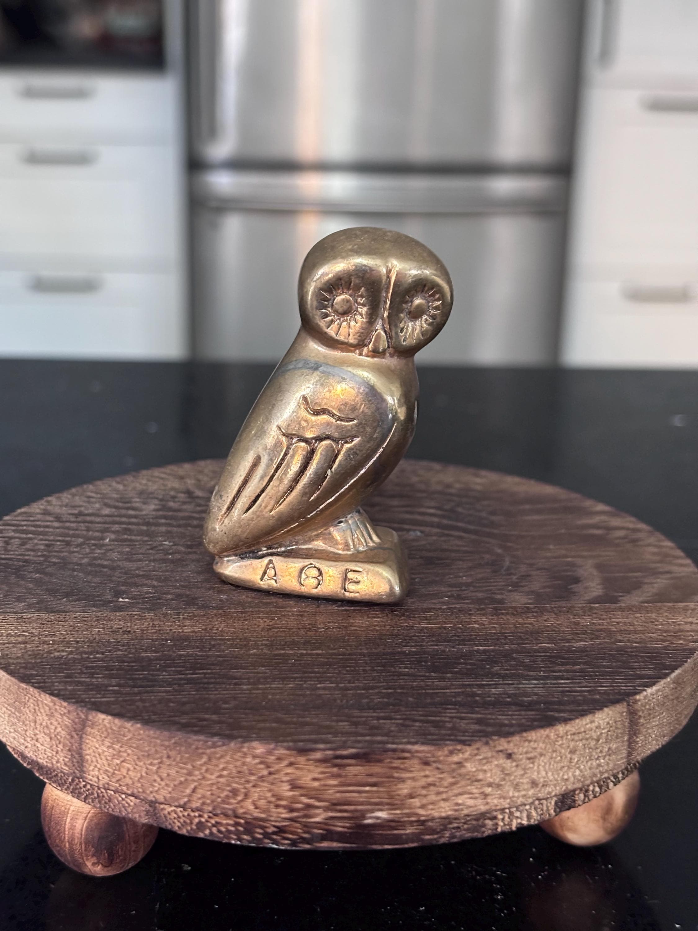 Figurine Miniature Hibou En Laiton - Décoration De Bureau Ou Collection - Style Vintage