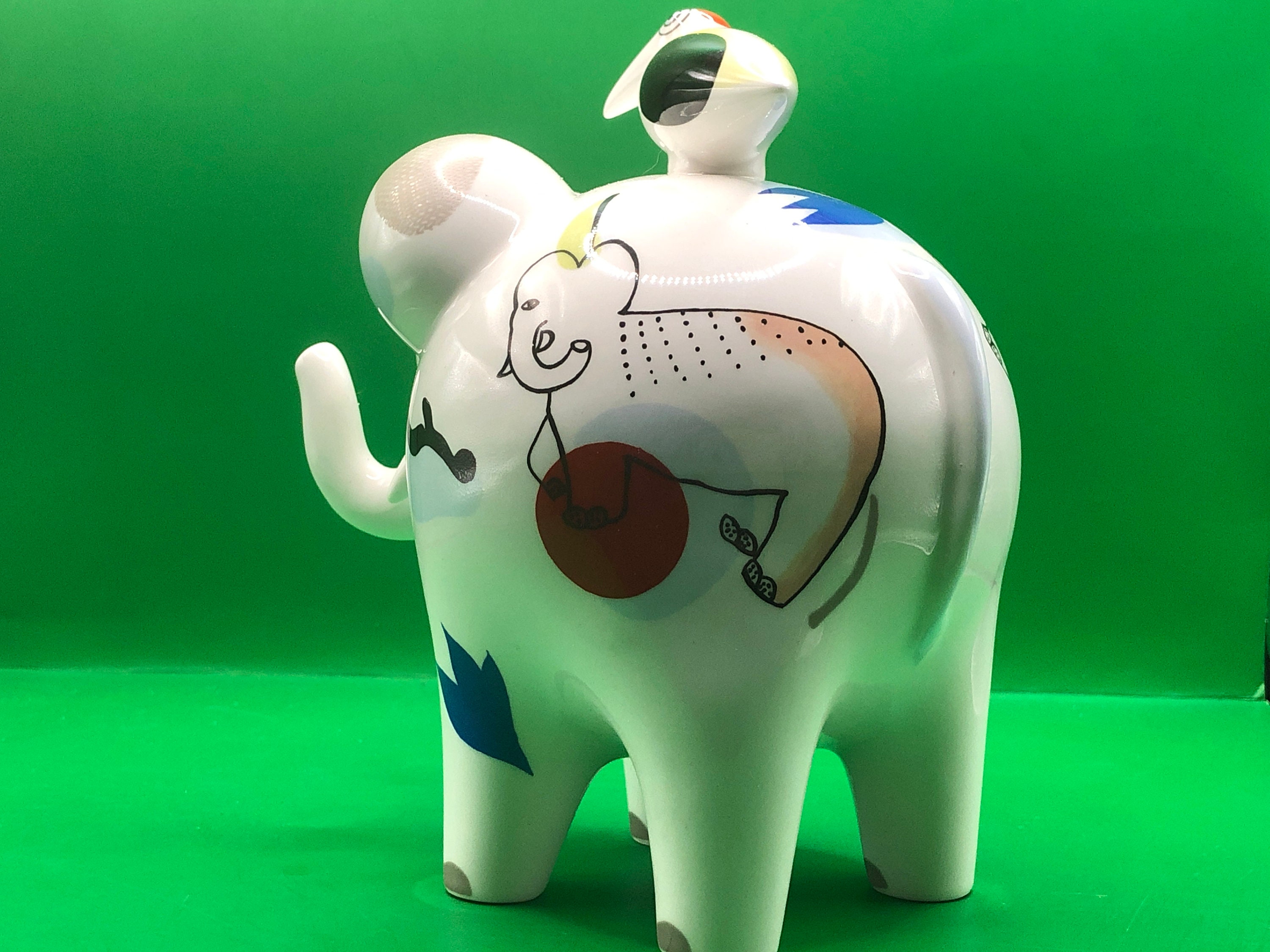 Vintage Villeroy & Boch Animal Park Elephant and Bird Figurine Etsy