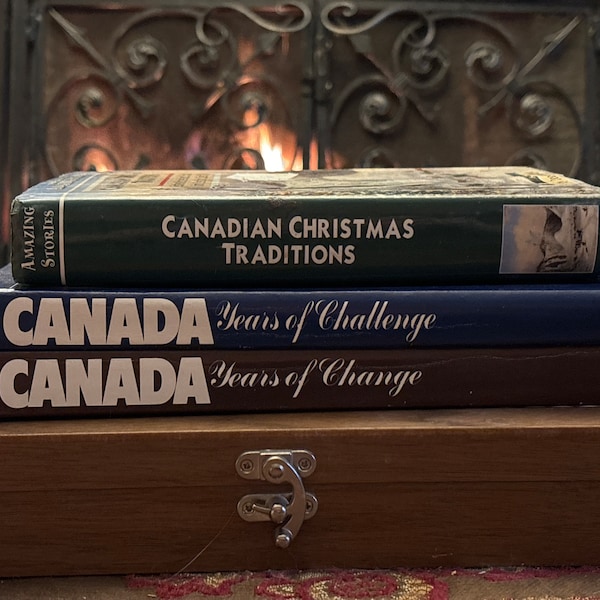 Hardcover Books With a Canadiana Theme. 2 Coffee Rable Books and One Novel.  Cottage Decor. Cozy Atmosphere. Farmhouse. Canadian History.