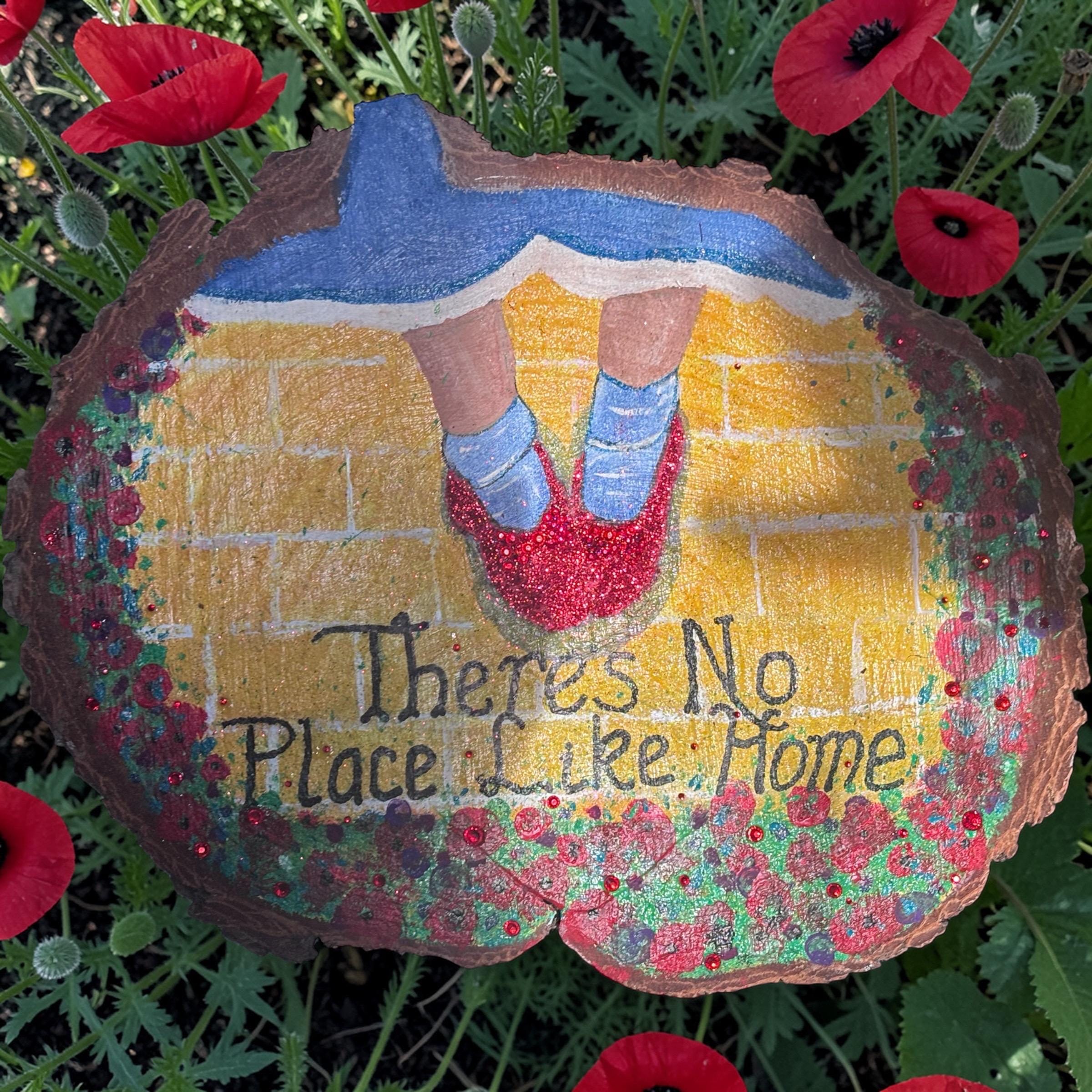 Wizard of Oz Live Edge Wood Art Ruby Slippers, Yellow Brick Road Sign