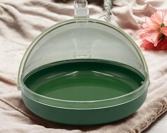 Antyczny pojemnik na żywność SCHILLER PLASTIK Green Roll: Naczynie piknikowe z Niemiec Zachodnich