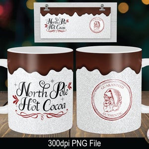 Hot Cocoa Sublimation, Christmas Sublimation PNG, Mug Press Sublimation, Holiday Sublimation, 12oz mug sublimation, 15oz Mug Sublimation