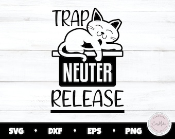 TNR Cat SVG, Trap Neuter Release Clipart (Digital Download)