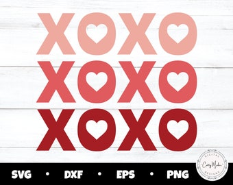 XOXO Heart SVG PNG, Valentine's Day Clipart (Digital Download)