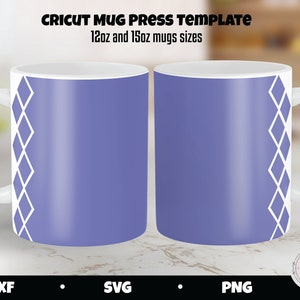 Cricut Mug Press SVG, Diamond edges, Digital Download, 12oz and 15oz mug sizes, Cricut Mug Press template