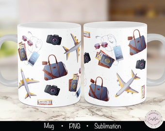 Travel Mug Sublimation PNG Design (12oz, 15oz)