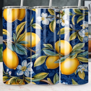 Lemons tumbler, Italian Lemons Tumbler, Sicily Italy tumbler, tumbler sublimation, skinny 20oz tumbler design, 20oz sublimation png