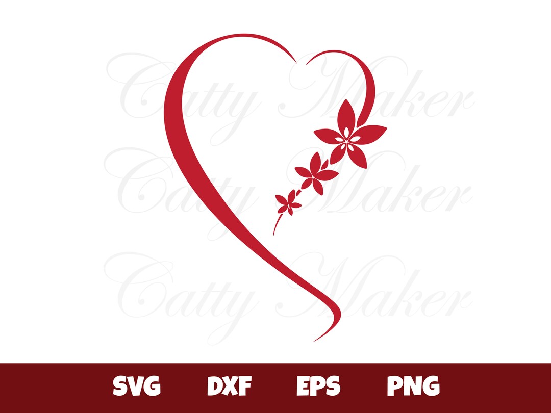 Floral Heart SVG - Digital Download - Cricut Cut File - Bridal Heart ...