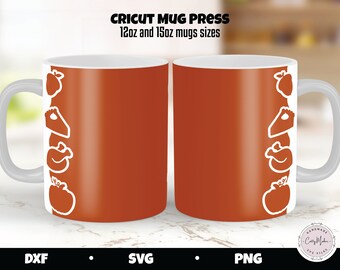 Thanksgiving Mug Wrap SVG, Fall Border Design (Digital Download)