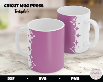 Cricut Mug Press SVG Template, Sparkles Border Design (Digital Download)
