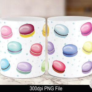 Macroon Mug PNG, French Mug PNG, Coffee Mug PNG, Mug Press Sublimation, Sublimation png, 12oz sublimation, 15oz Sublimation