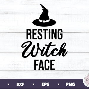 Witch SVG, Resting Witch Face, Halloween Witch SVG, Digital Download, Halloween Shirt svg, Halloween PNG