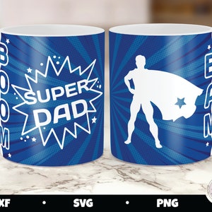 Cricut mug press svg, dad mug press, super dad mug svg, mug press svg design, se o pai não conseguir consertar svg, sublimação de caneca png, dad mug svg