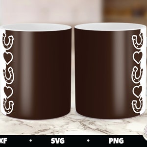 Cricut mug press svg, horse mug press, just a girl who loves horses, mug press svg design, horseshoe mug press, mug sublimation png image 3