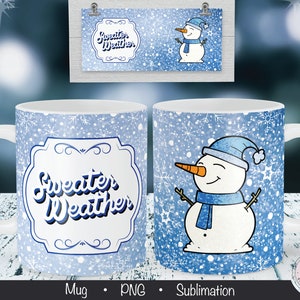 Winter Sublimation, Snowman Sublimation PNG, Mug Press Sublimation, Holiday Sublimation, 12oz mug sublimation, 15oz Mug Sublimation